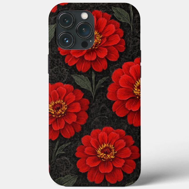 capa para celular Flores de Zínnia em artes (Baksida)