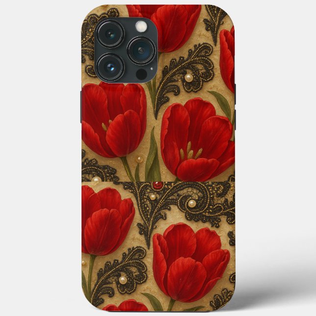 Capa para celular Tulipas e Renda  DESIGN  (Baksida)