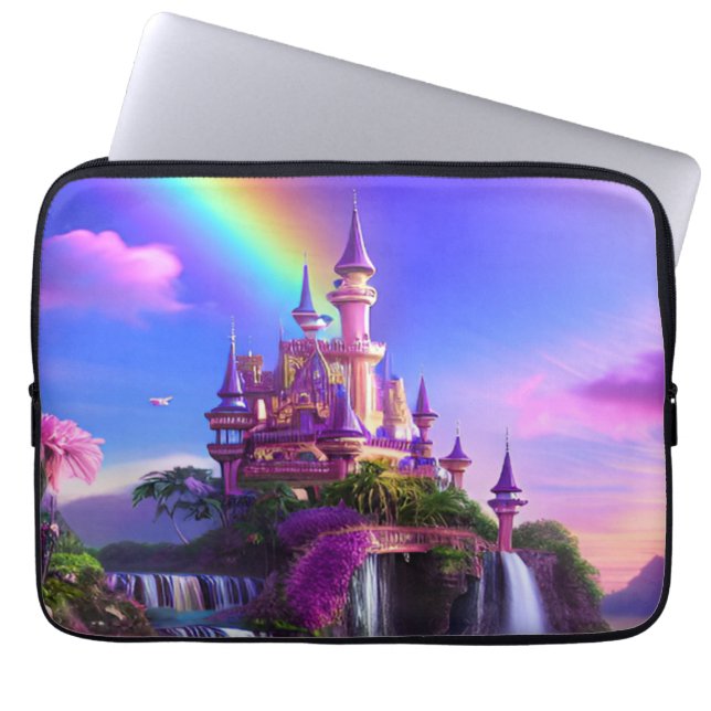 Capa para laptop com paisagem mágica de castelo laptop fodral (Framsidan)