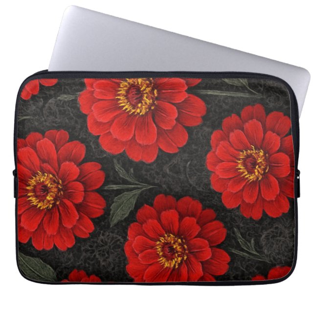 Capa para laptop Flores de Zínnia em artes Fodral (Framsidan)