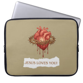 Capa para Portátil com Frase "Jesus Ama Você" Laptop Fodral