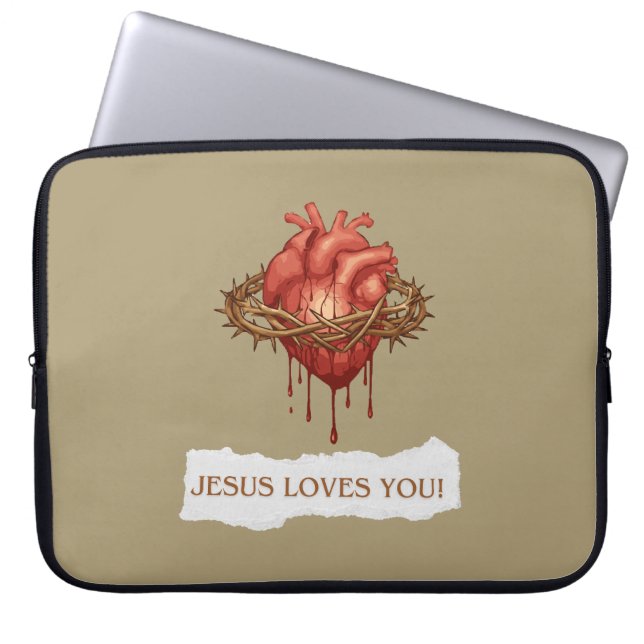 Capa para Portátil com Frase "Jesus Ama Você" Laptop Fodral (Framsidan)