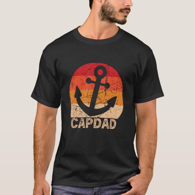 Capdad Kapten Sailor Far s Day T Shirt (Framsida)