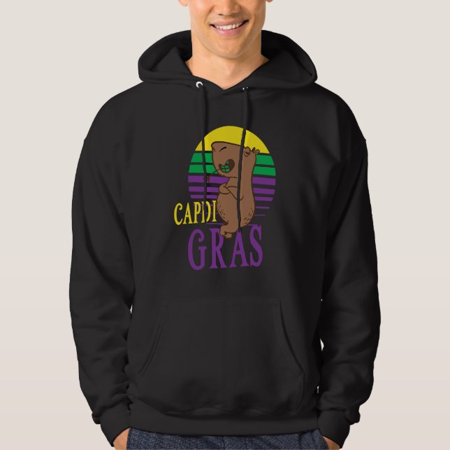 Capdi Gras Mardi Gras Capybara Carnival Parade for Hoodie (Framsida)