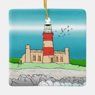 Cape Agulhas Lighthouse Julgransprydnad Keramik