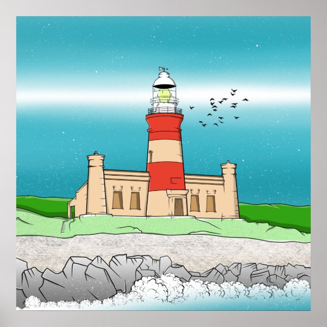 Cape Agulhas Lighthouse Poster (Framsidan)