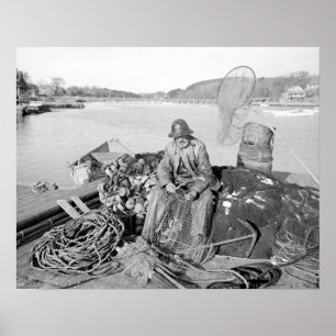 Cape Ann Fiskare, 1905. Gammalt fotografi Poster