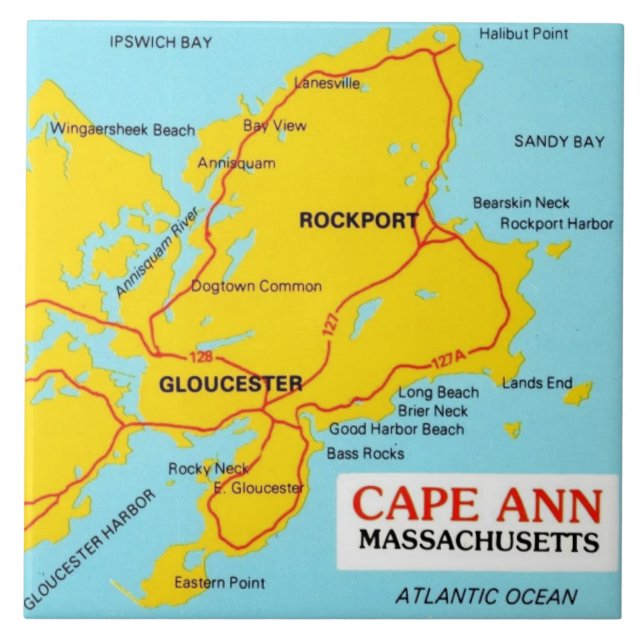 Cape Ann Massachusetts Keramiska Plattor Kakelplatta (Framsidan)