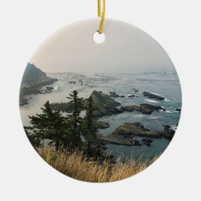 Cape Arago State Park, Oregon-kusten Julgransprydnad Keramik (Framsidan)