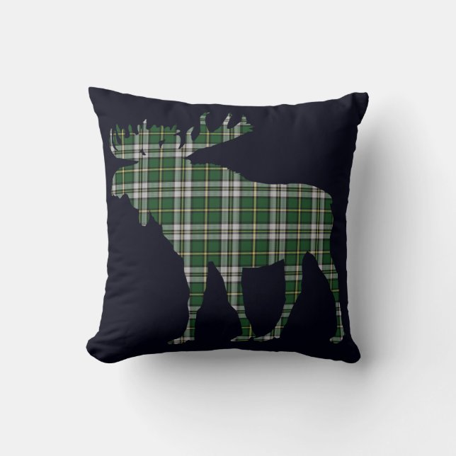 Cape Breton Canada Anpassningsbar Tartan Moose Rus Kudde (Framsida)