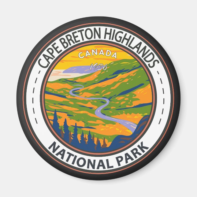 Cape Breton Highlands National Park Canada Badge Magnet (Framsidan)