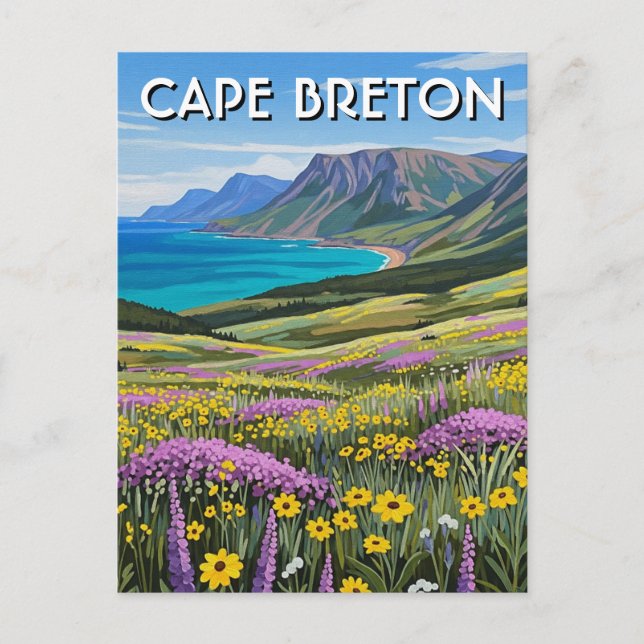 Cape Breton Island Canada Wildblommor Vykort (Framsida)