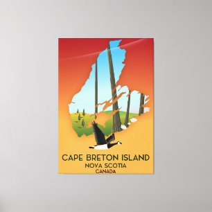 Cape Breton Island nova Scotia Kanada karta Canvastryck
