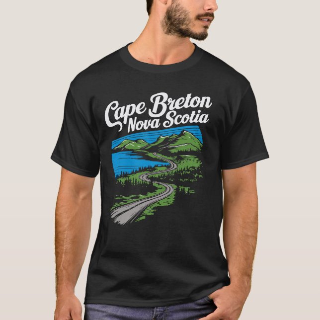 Cape Breton Nova Scotia. Kanada T Shirt (Framsida)