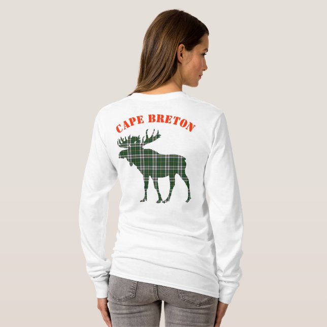 Cape Breton sweater Tartan moose anpassade T Shirt (Hel baksida)