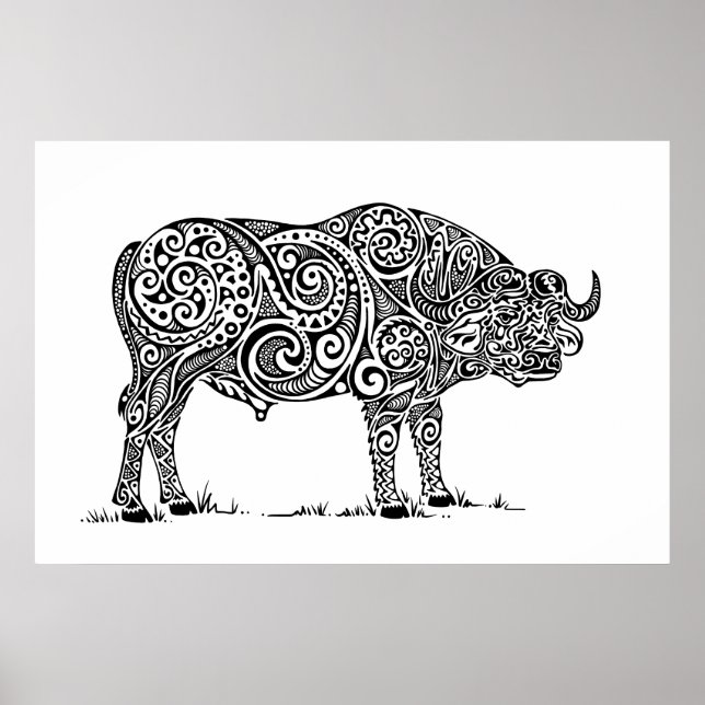Cape Buffalo Design Poster (Framsidan)