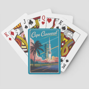 Cape Canaveral Florida Illustration Travel Art Casinokort