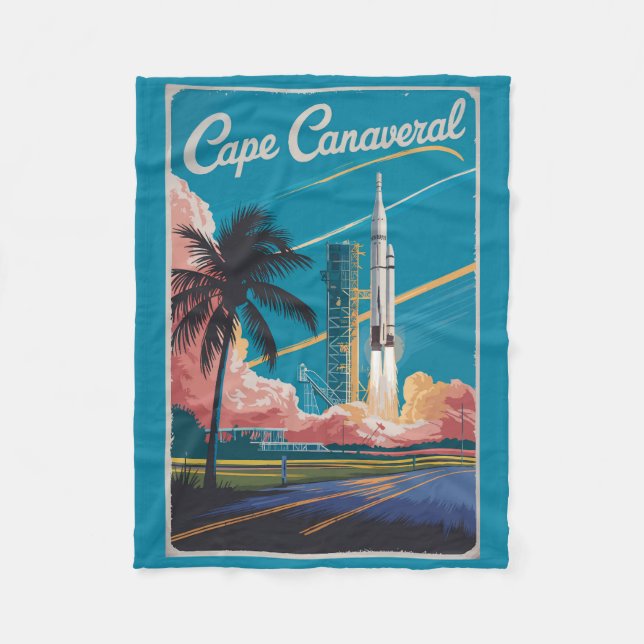Cape Canaveral Florida Illustration Travel Art Fleecefilt (Framsidan)