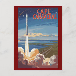 Cape Canaveral Florida Målerisk Resa Konst Retro Vykort