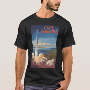 Cape Canaveral Florida Painterly Travel Art Retro T Shirt