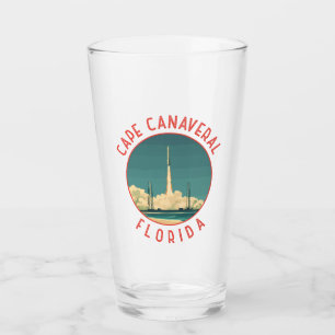 Cape Canaveral Florida Retro Distress Circle Glaskopp