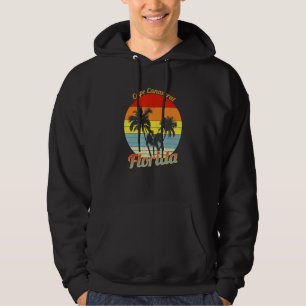 Cape Canaveral Florida Retro Tropical Handflatan T Hoodie