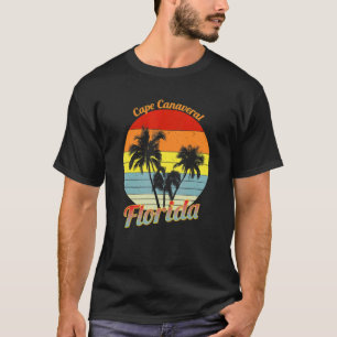 Cape Canaveral Florida Retro Tropical Handflatan T T Shirt