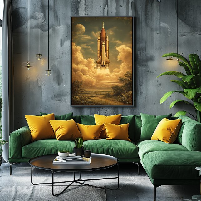 Cape Canaveral-raket – Mid-Century Retro Rymden Poster (Skapare uppladdad)