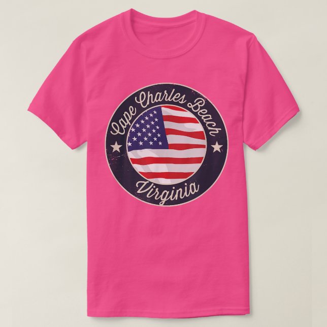 Cape Charles Beach - Patriotic Virginia Souvenir T Shirt (Design framsida)