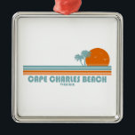 Cape Charles Beach Virginia Sol Handflatan Träd Julgransprydnad Metall<br><div class="desc">På Östran Shore vid Chesapeake Bay Cape Charles Beach är trevligt för familjer och besökare som inte vill simma i vinkara havet.</div>