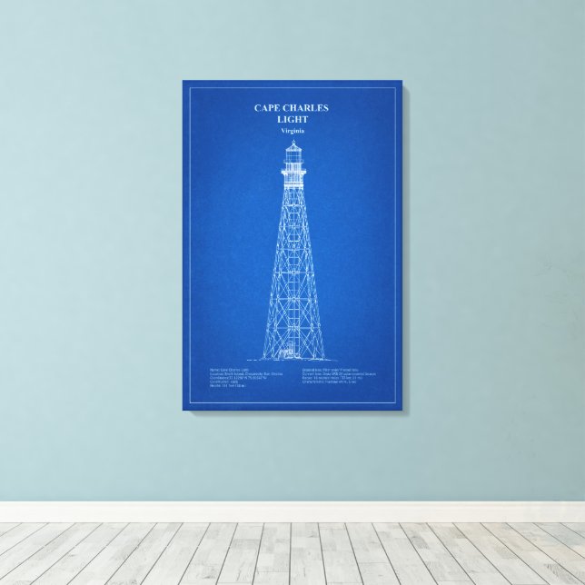 Cape Charles Lighthouse - Virginia - AD Canvastryck (Insitu (trägolv))