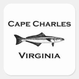 Cape Charles Virginia Cobia Fyrkantigt Klistermärke