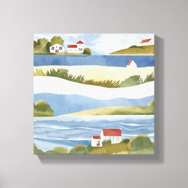 Cape Cod Bay | Havets kustvattenfärg Canvastryck (Framsida)