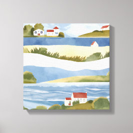 Cape Cod Bay | Ocean Shore Coastal Akvarell Canvastryck