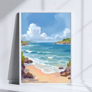 Cape Cod Beach Bay Ocean Målning Poster