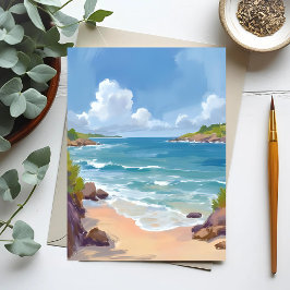 Cape Cod Beach Bay Ocean Målning Vykort