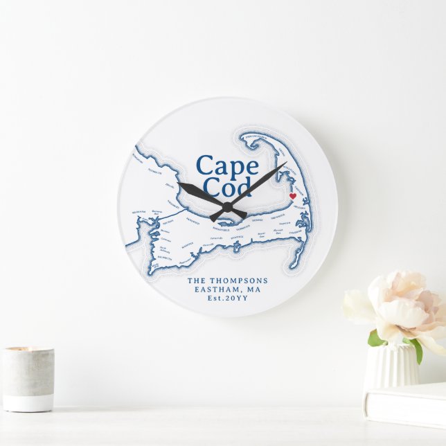 Cape Cod Beach House Decor Gift Stor Klocka (Hem)