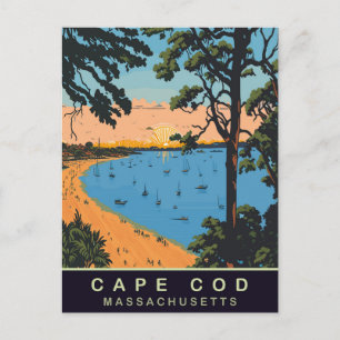 Cape Cod Beach, Massachusetts, Vintage Resa Vykort