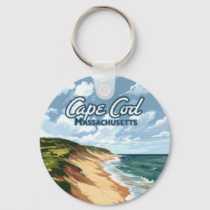 Cape Cod Beach Seashore Massachusetts Blue Nyckelring
