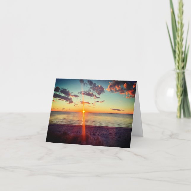 Cape Cod Beach Sunset Photo Anteckningskort (Framsida)