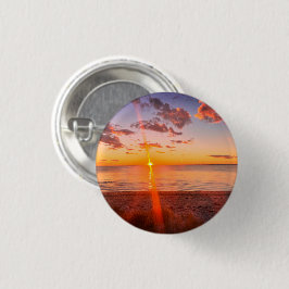 Cape Cod Beach Sunset Photo Pinback Button Knapp