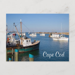 Cape Cod Chatham Mass Båtar i vik vykort