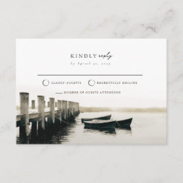 Cape Cod Dock Mail Back Moody Coastal RSVP-kort Tilläggskort