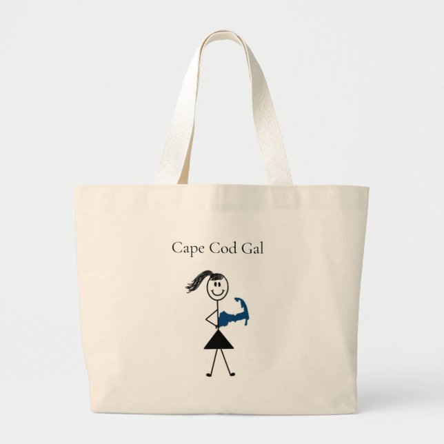 Cape Cod Gal Tote Bag Jumbo Tygkasse (Framsidan)