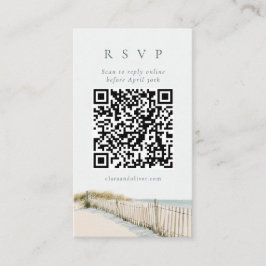 Cape Cod Golden Grass Serif QR-kod RSVP-kort Tilläggskort