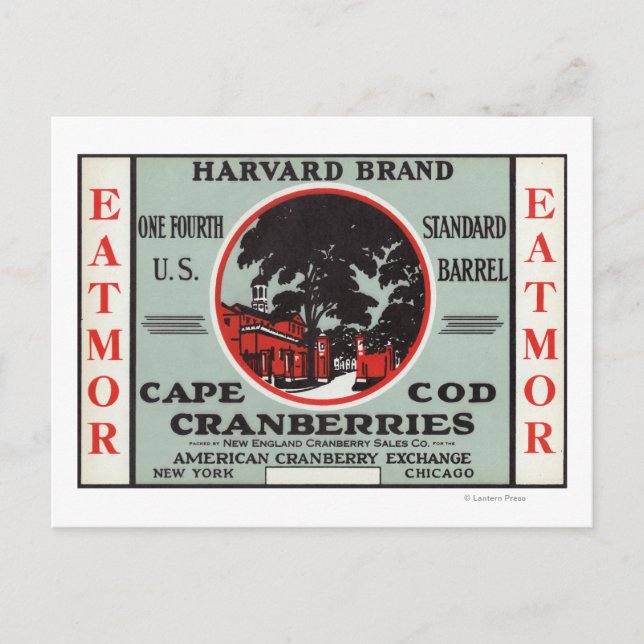 Cape Cod Harvard Eatmor Cranbär Brand Vykort (Framsida)