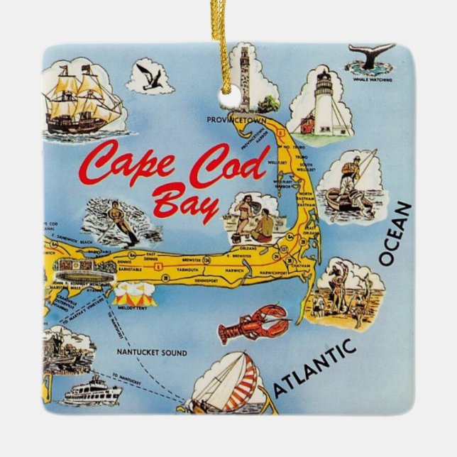 Cape Cod Illustrated Ornament (Framsida)