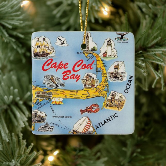 Cape Cod Illustrerad Ornament (Träd)