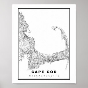 Cape Cod Karta Poster