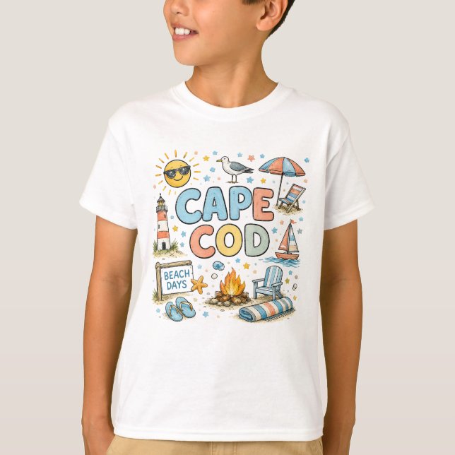 Cape Cod Kids Preppy Doodle T-shirt  (Framsida)